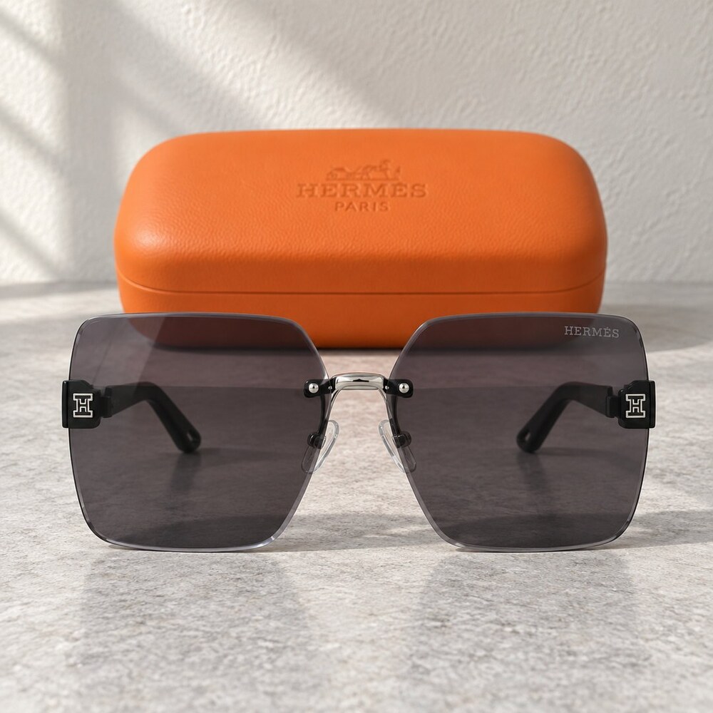 Hermes Rimless Silver H Sunglasses